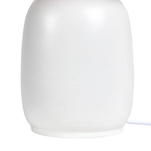 Lampada da tavolo con base in ceramica bianca e paralume in rattan Lampada da comodino per il salotto del corridoio