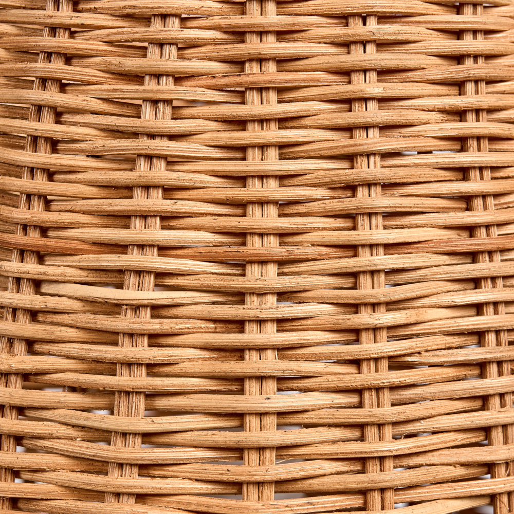 Lampada da tavolo con base in ceramica bianca e paralume in rattan Lampada da comodino per il salotto del corridoio