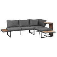 Set da esterno divano modulare cuscini tavolo da caffè grigio scuro e marrone chiaro moderno set di conversazione