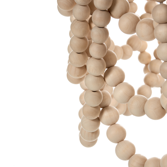 Lampadario perline di legno di gomma marrone stile Boho