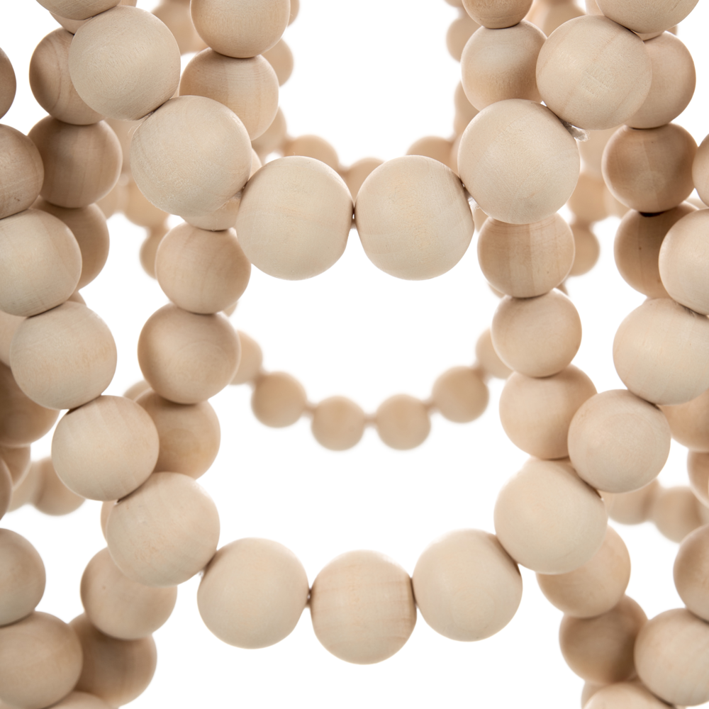 Lampadario perline di legno di gomma marrone stile Boho