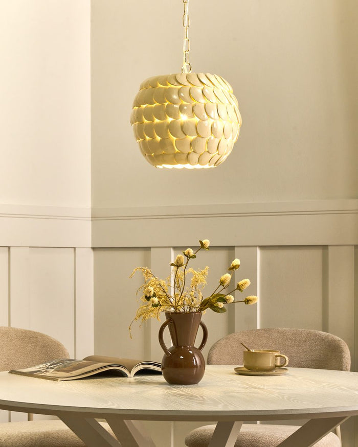 Lampada a sospensione Beige Guscio di cocco naturale Stile Boho