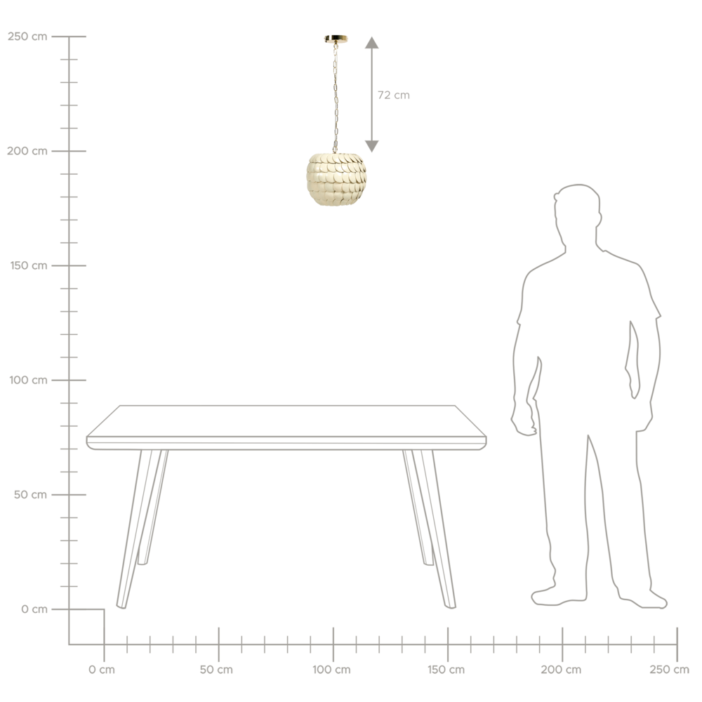 Lampada a sospensione Beige Guscio di cocco naturale Stile Boho