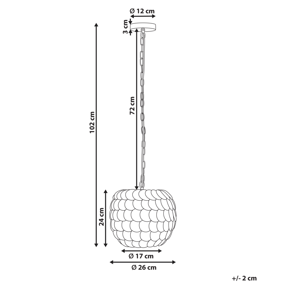 Lampada a sospensione Beige Guscio di cocco naturale Stile Boho