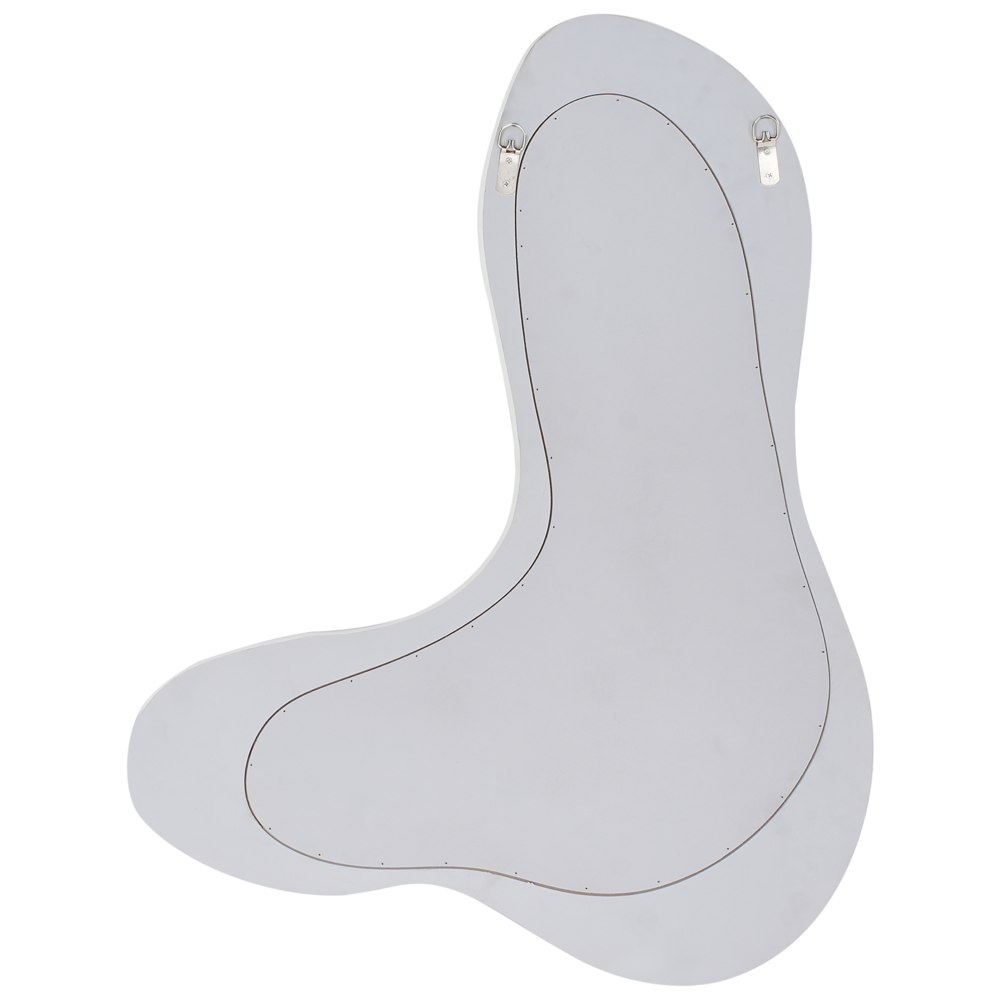 Specchio da parete MDF bianco 83 x 61 cm Decorativo appeso stile retrò asimmetrico