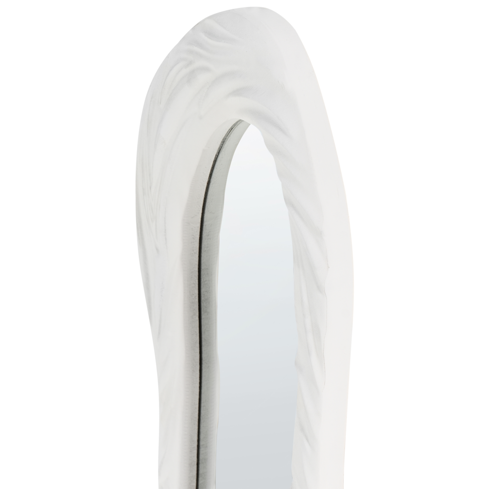 Specchio da parete MDF bianco 83 x 61 cm Decorativo appeso stile retrò asimmetrico