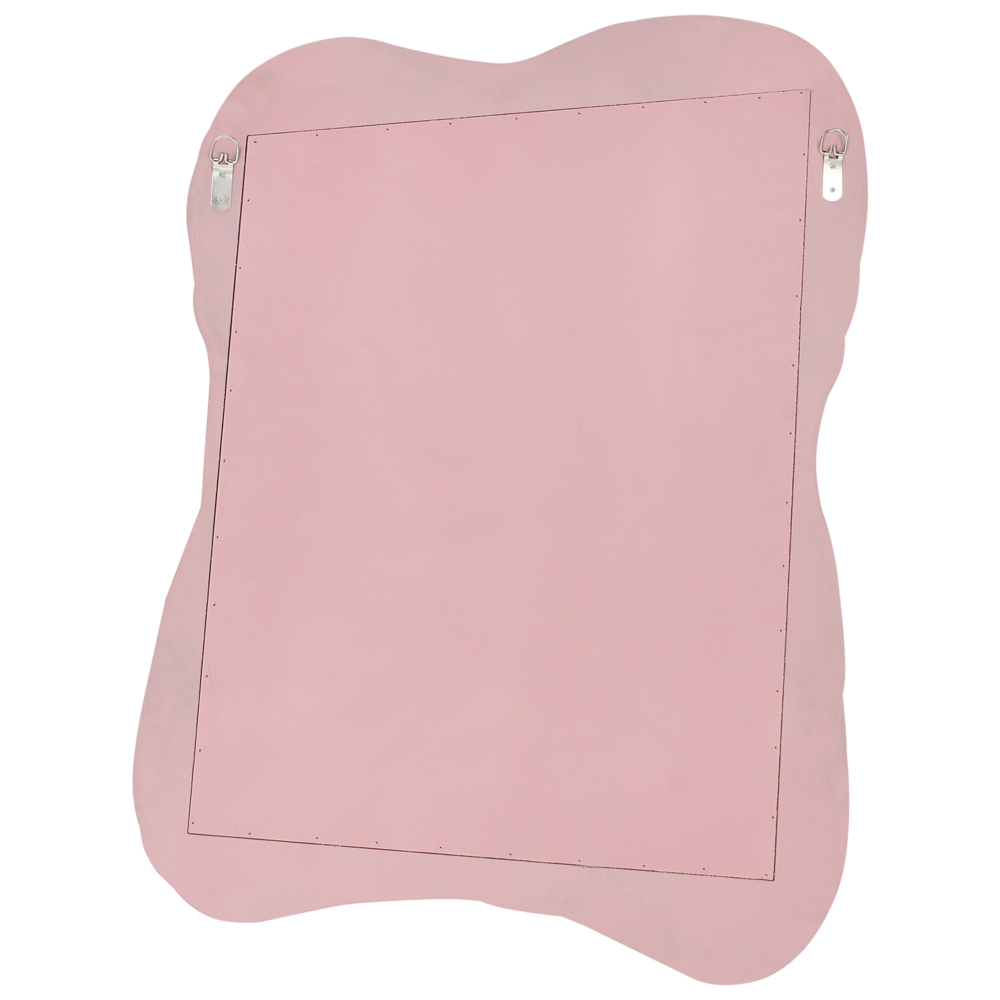 Specchio da parete rosa MDF 80 x 60 cm Decorativo da appendere in stile retrò Asimmetrico