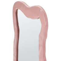 Specchio da parete rosa MDF 80 x 60 cm Decorativo da appendere in stile retrò Asimmetrico