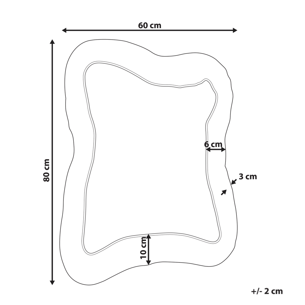 Specchio da parete rosa MDF 80 x 60 cm Decorativo da appendere in stile retrò Asimmetrico