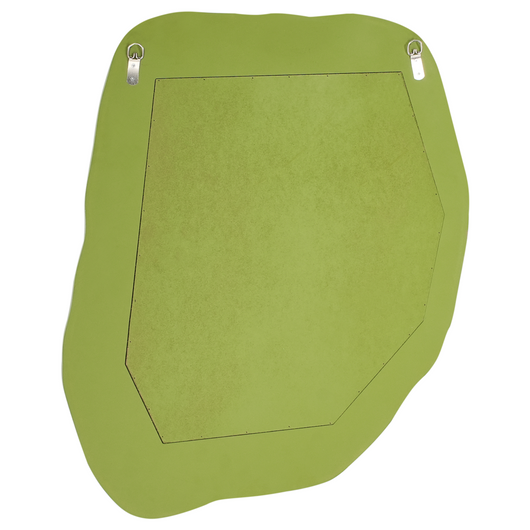 Specchio da parete verde MDF 74 x 57 cm Decorativo appeso stile retrò asimmetrico