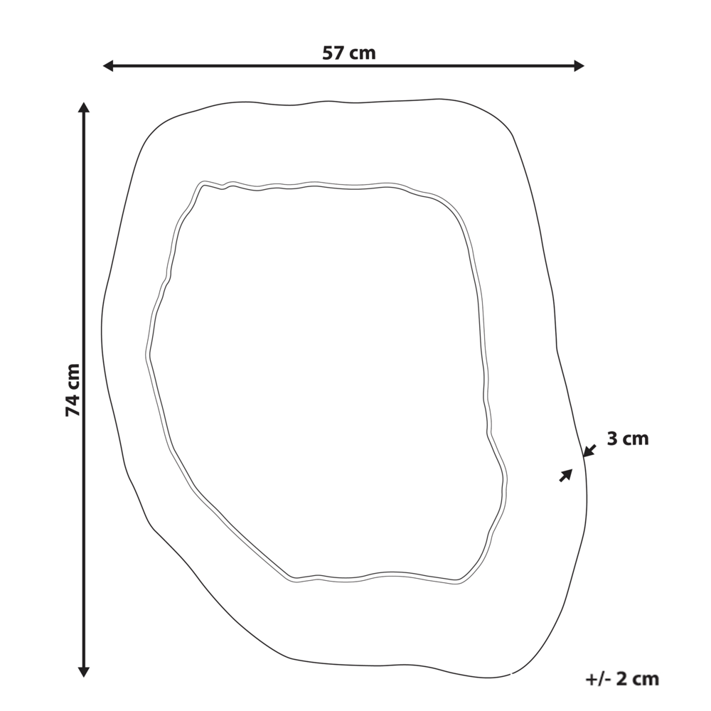 Specchio da parete verde MDF 74 x 57 cm Decorativo appeso stile retrò asimmetrico