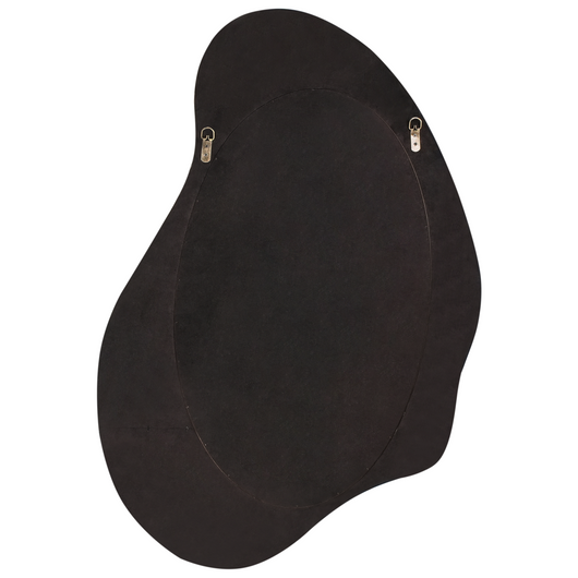 Specchio da parete in legno di gomma marrone 100 x 68 cm Appeso decorativo in stile retrò Asimmetrico