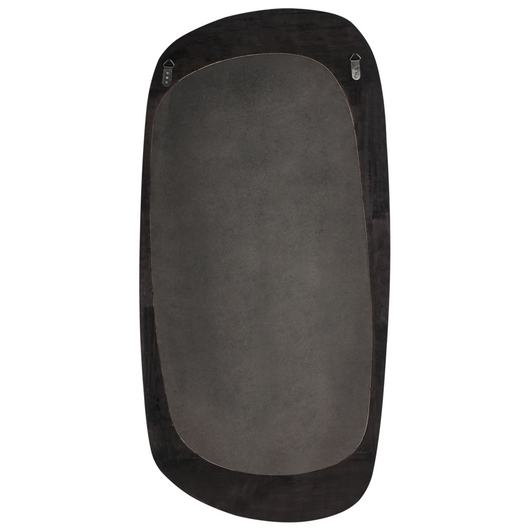 Specchio da parete in legno di gomma marrone 120 x 57 cm Appeso decorativo in stile retrò Asimmetrico