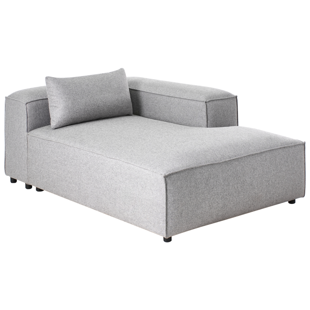 Chaise Lounge a sinistra Rivestimento in tessuto grigio stile moderno