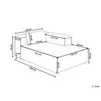 Chaise Lounge a sinistra Rivestimento in tessuto grigio stile moderno