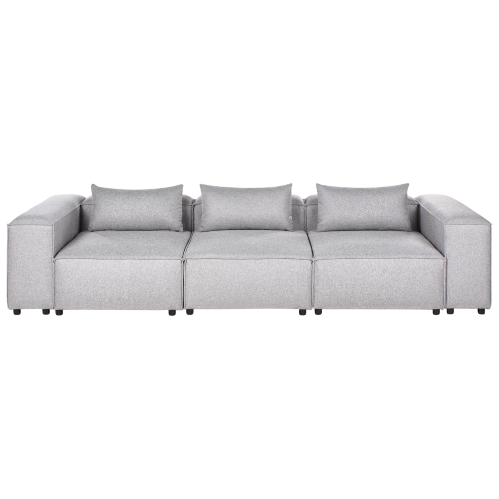 Divano stile moderno a 3 posti imbottito in tessuto Grigio Soggiorno