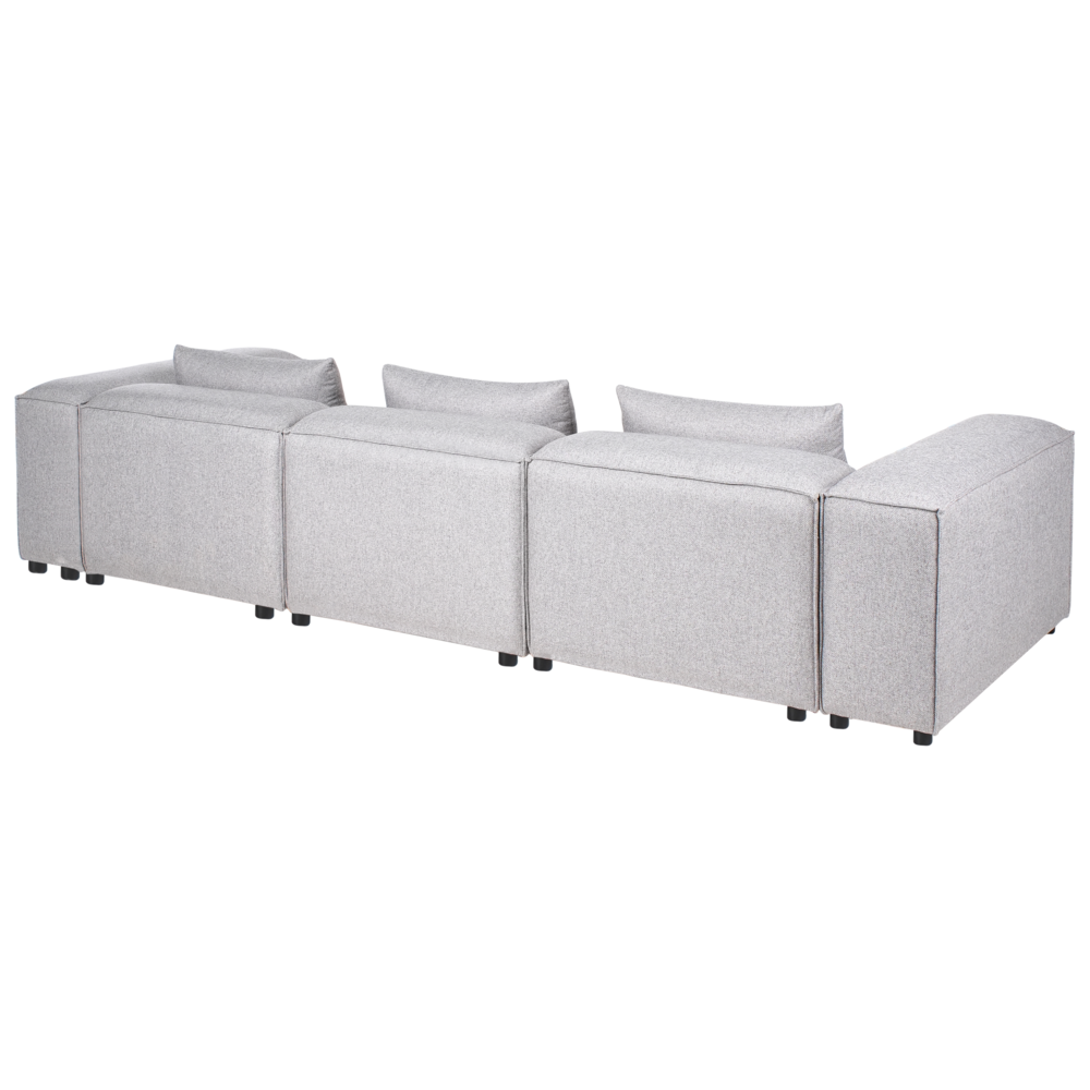 Divano stile moderno a 3 posti imbottito in tessuto Grigio Soggiorno