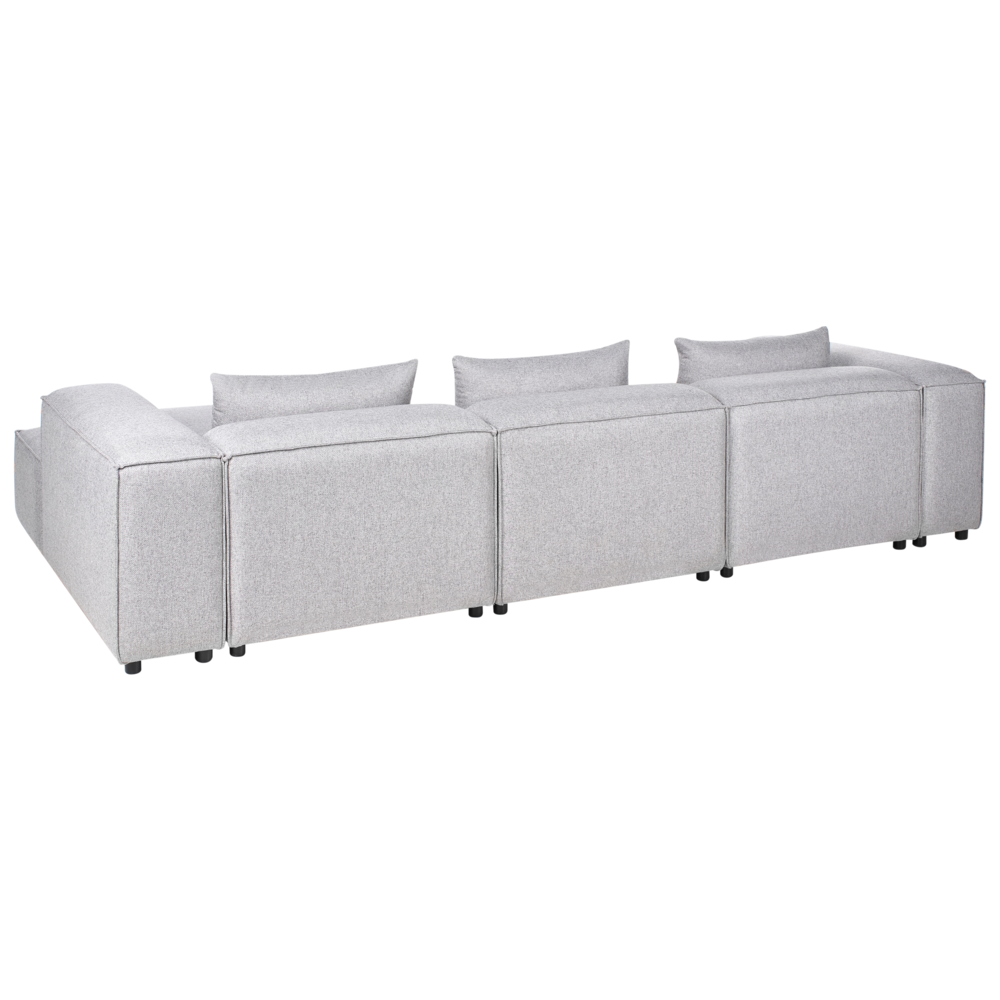 Divano stile moderno a sinistra a 4 posti in tessuto modulare grigio