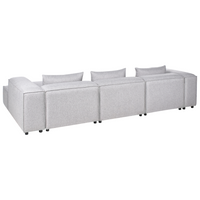 Divano stile moderno a sinistra a 4 posti in tessuto modulare grigio