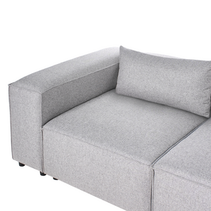 Divano stile moderno a sinistra a 4 posti in tessuto modulare grigio