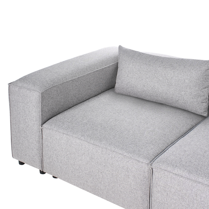 Divano stile moderno a sinistra a 4 posti in tessuto modulare grigio