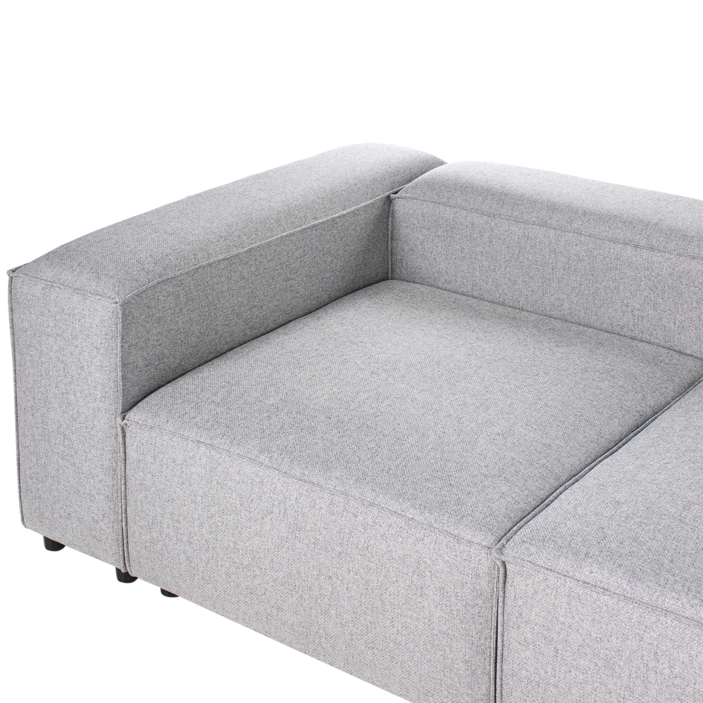 Divano stile moderno a sinistra a 4 posti in tessuto modulare grigio