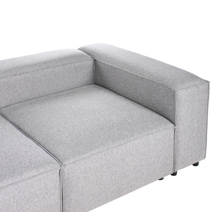 Divano stile moderno a destra a 4 posti in tessuto modulare grigio