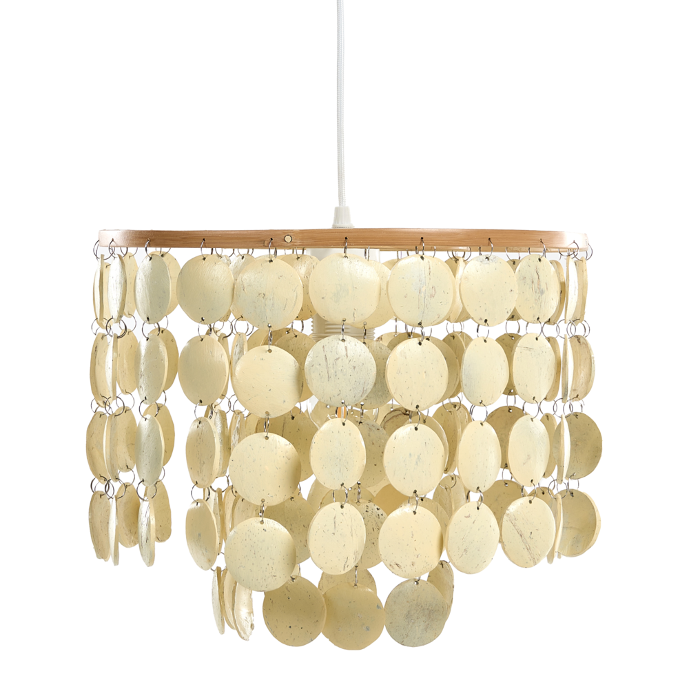 Lampadario Luce Beige Guscio di cocco Lampada a sospensione Stile Boho
