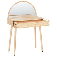 Toeletta in legno di bamboo con sgabello e specchio camera da letto soggiorno stile boho