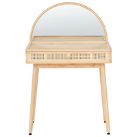 Toeletta in legno di bamboo con sgabello e specchio camera da letto soggiorno stile boho