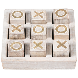 Tavola da gioco Tic-Tac-Toe decorativa in legno di mango Beige accessori sala da pranzo