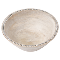 Set di 2 ciotole per frutta in legno di mango e ferro fatte a mano marrone chiaro accessori cucina