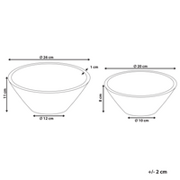 Set di 2 ciotole per frutta in legno di mango e ferro fatte a mano marrone chiaro accessori cucina