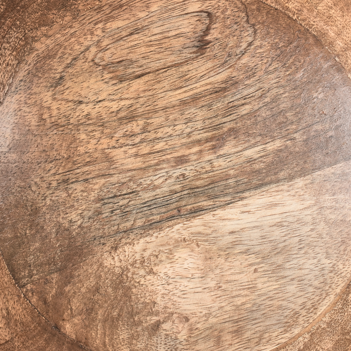 Set di 2 ciotole per frutta in legno di mango fatte a mano in stile moderno marrone chiaro