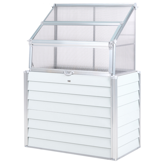 Serra in alluminio per balconi letto da giardino rialzato pannelli protetti dai raggi UV bianco sporco