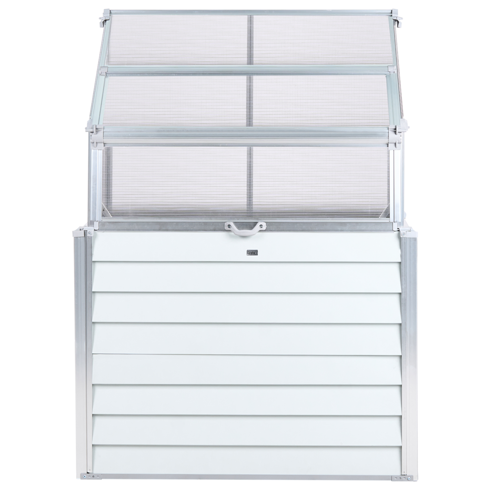 Serra in alluminio per balconi letto da giardino rialzato pannelli protetti dai raggi UV bianco sporco