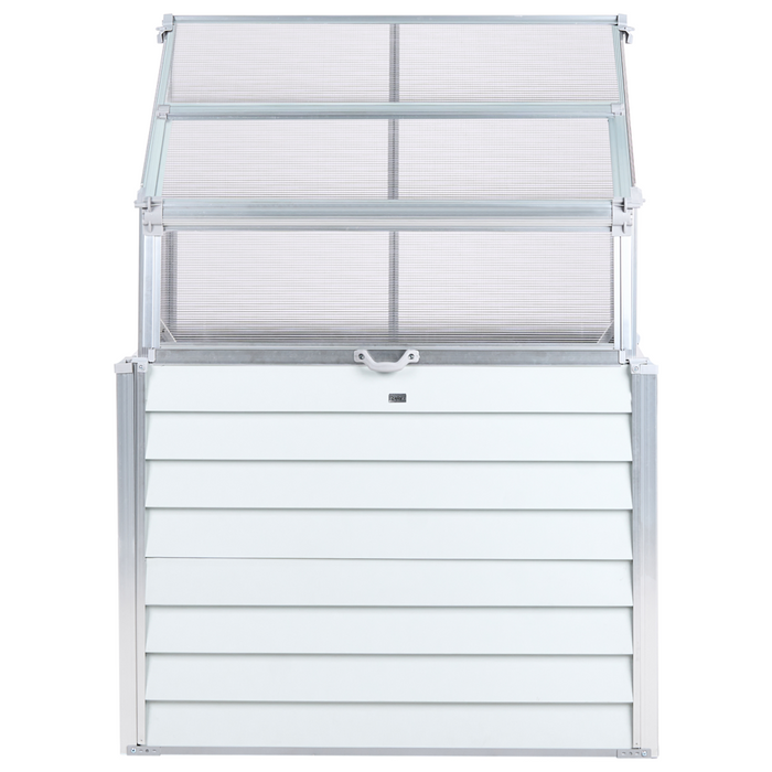 Serra in alluminio per balconi letto da giardino rialzato pannelli protetti dai raggi UV bianco sporco