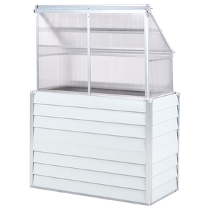 Serra in alluminio per balconi letto da giardino rialzato pannelli protetti dai raggi UV bianco sporco