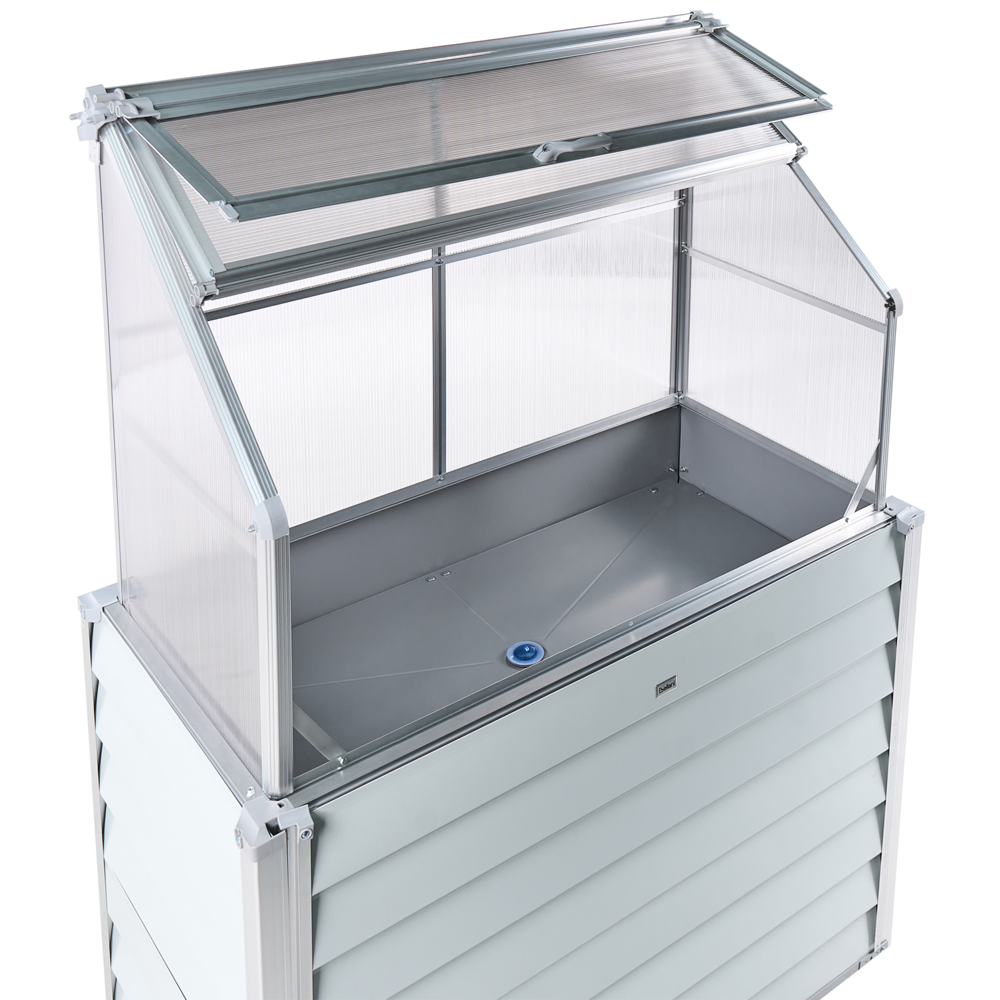 Serra in alluminio per balconi letto da giardino rialzato pannelli protetti dai raggi UV bianco sporco