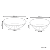 Set di 2 ciotole per frutta in legno di mango fatte a mano in stile moderno marrone chiaro