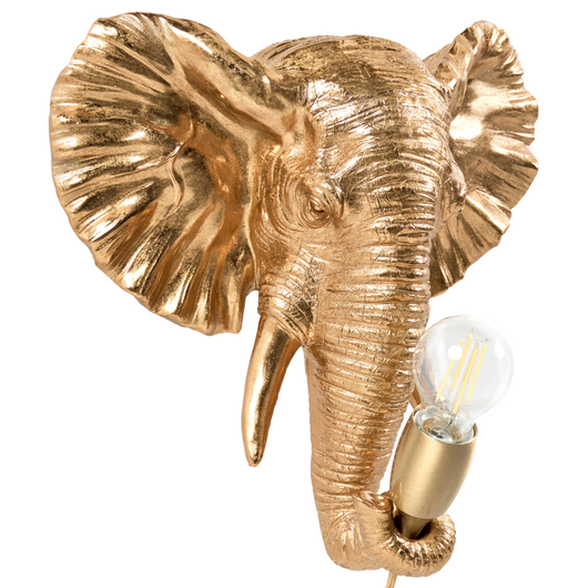 Lampada da parete a tema a forma di elefante oro design elegante