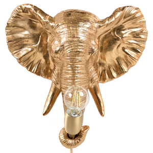 Lampada da parete a tema a forma di elefante oro design elegante