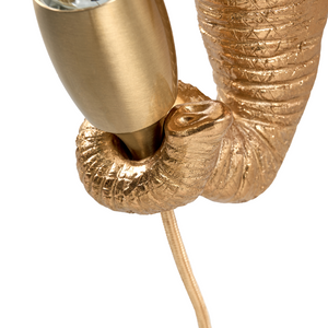 Lampada da parete a tema a forma di elefante oro design elegante