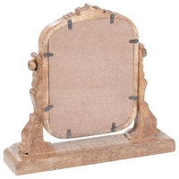 Specchio per il trucco Tavolo da toeletta in legno di mango marrone Specchio d'ingrandimento decorativo