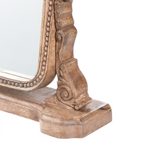 Specchio per il trucco Tavolo da toeletta in legno di mango marrone Specchio d'ingrandimento decorativo