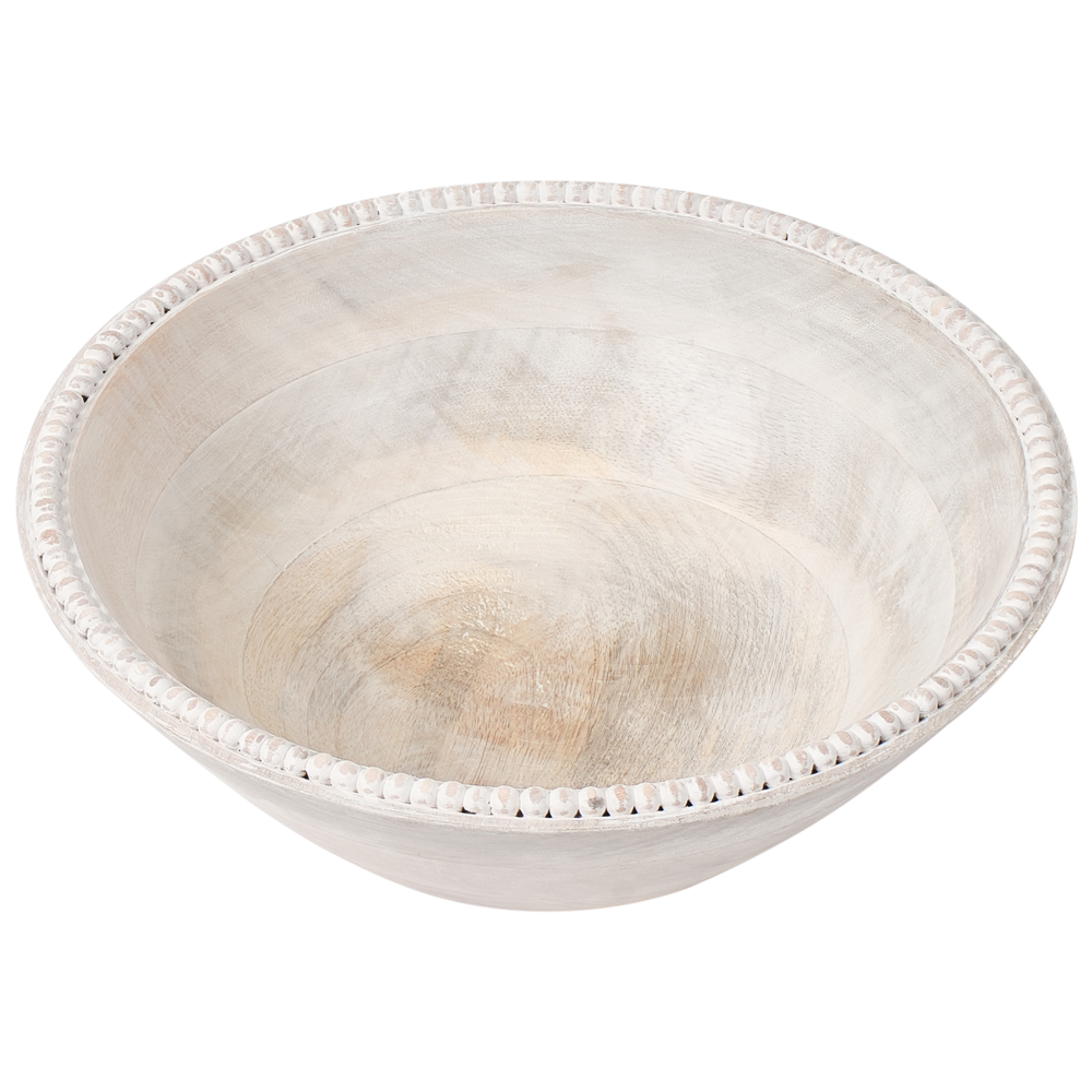 Set di 3 ciotole per frutta in legno di mango fatte a mano in stile moderno marrone chiaro