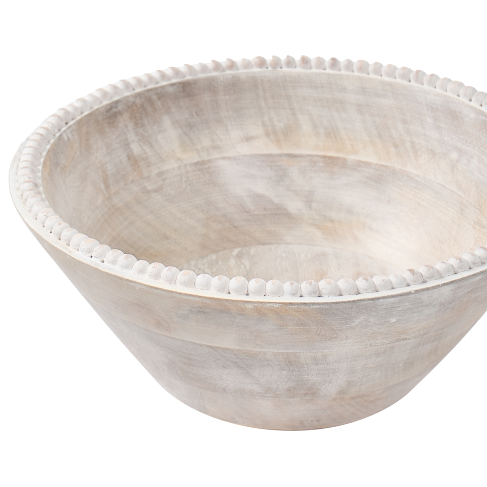 Set di 3 ciotole per frutta in legno di mango fatte a mano in stile moderno marrone chiaro