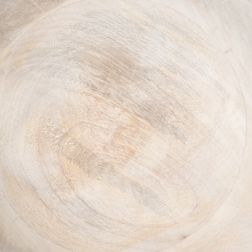 Set di 3 ciotole per frutta in legno di mango fatte a mano in stile moderno marrone chiaro