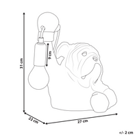 Lampada da tavolo in poliresina dorata a tema animale Luce da comodino Lampada da lettura a forma di cane Soggiorno Camera da letto Stile Glam