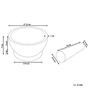 Set di mortaio e pestello in legno di mango fatto a mano marrone e bianco soggiorno cucina